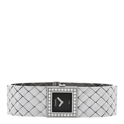 Chanel Stainless Steel Diamond 19mm Matelasse Quartz Watch 2 of 5