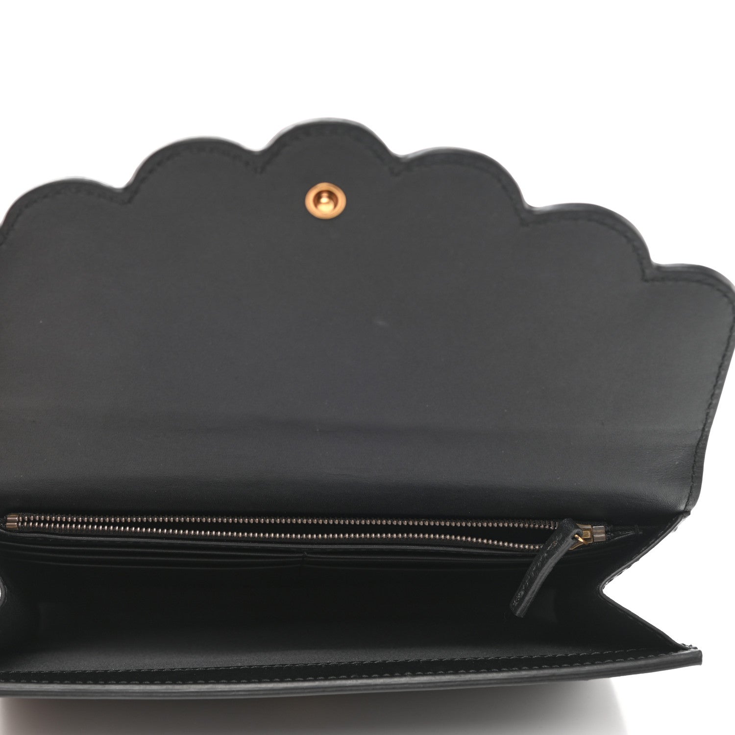 Gucci Calfskin Mini Peony Pearly Clutch Black 5 of 10