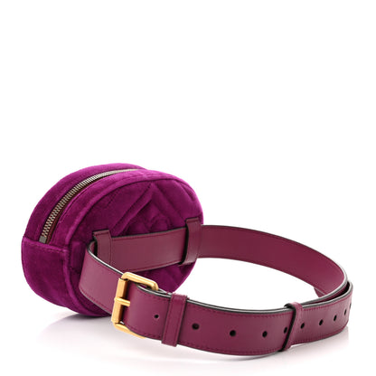 Gucci Velvet Matelasse GG Marmont Belt Bag 85 34 Violet Cyclamen 2 of 13
