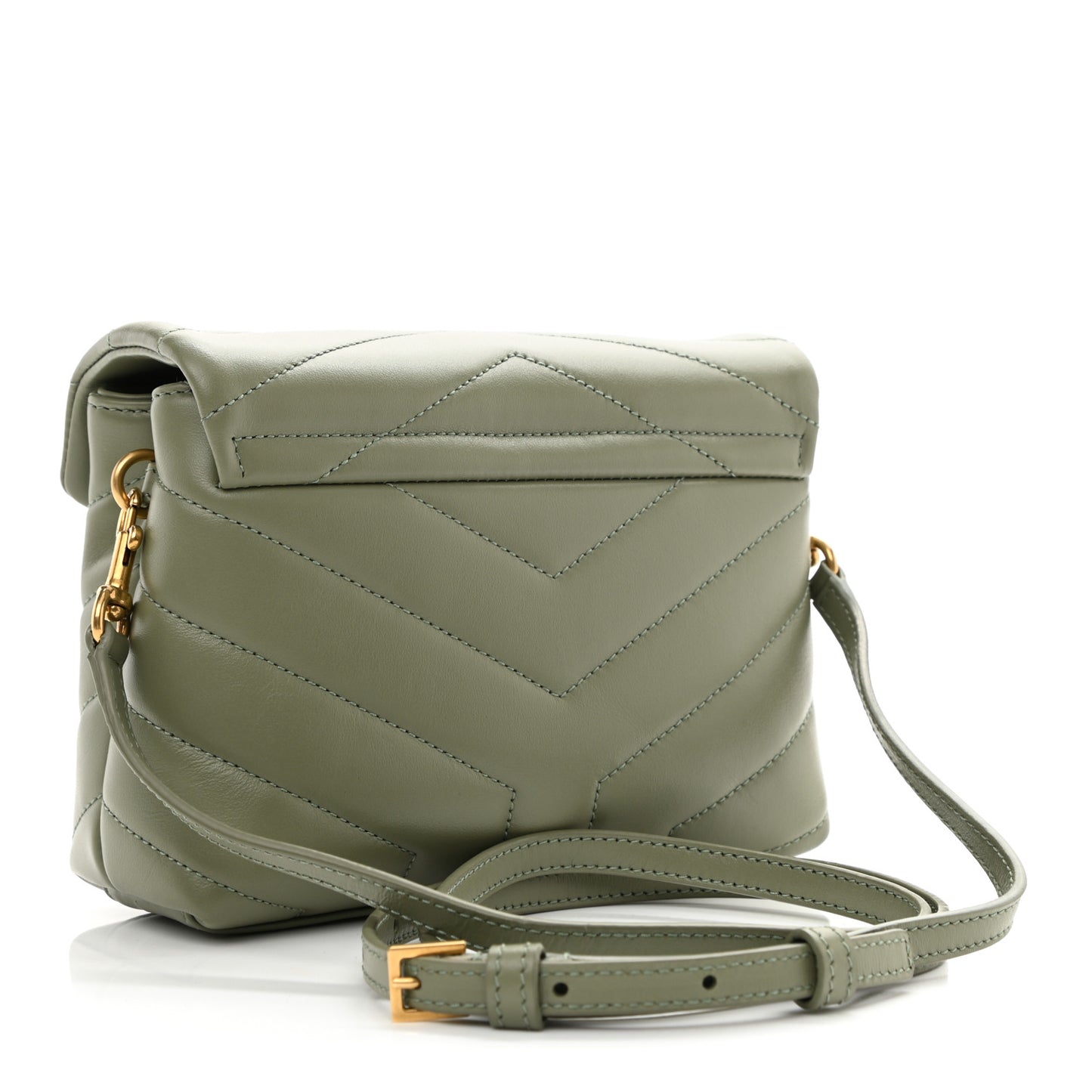Calfskin Y Quilted Monogram Toy Loulou Crossbody Bag Light Sage