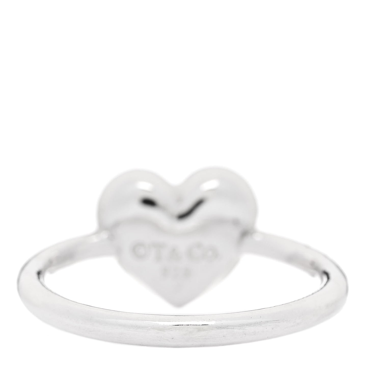 Sterling Silver Heart Puff Ring 49 5