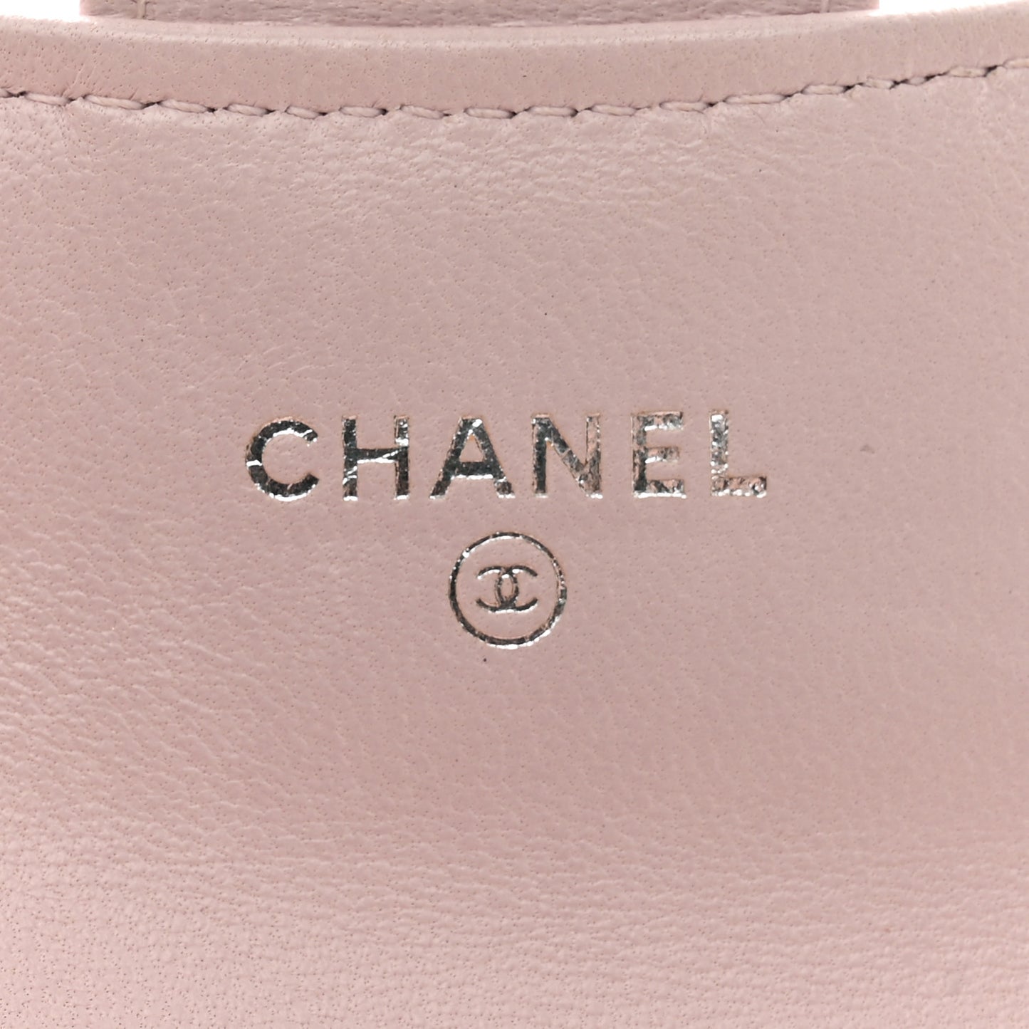Lambskin Quilted Flap Card Holder Light Pink
