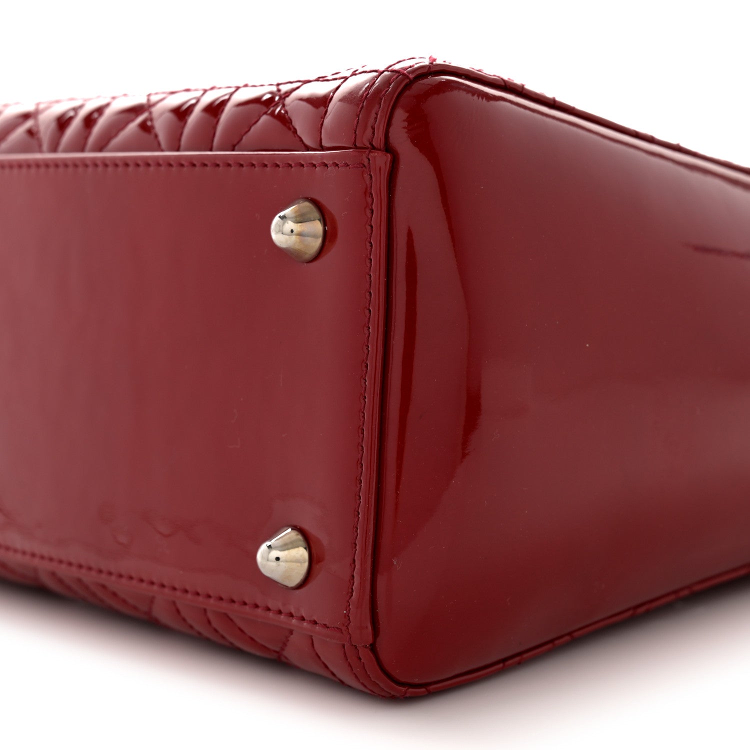 Christian Dior Patent Cannage Large Lady Dior Red 10 of 14