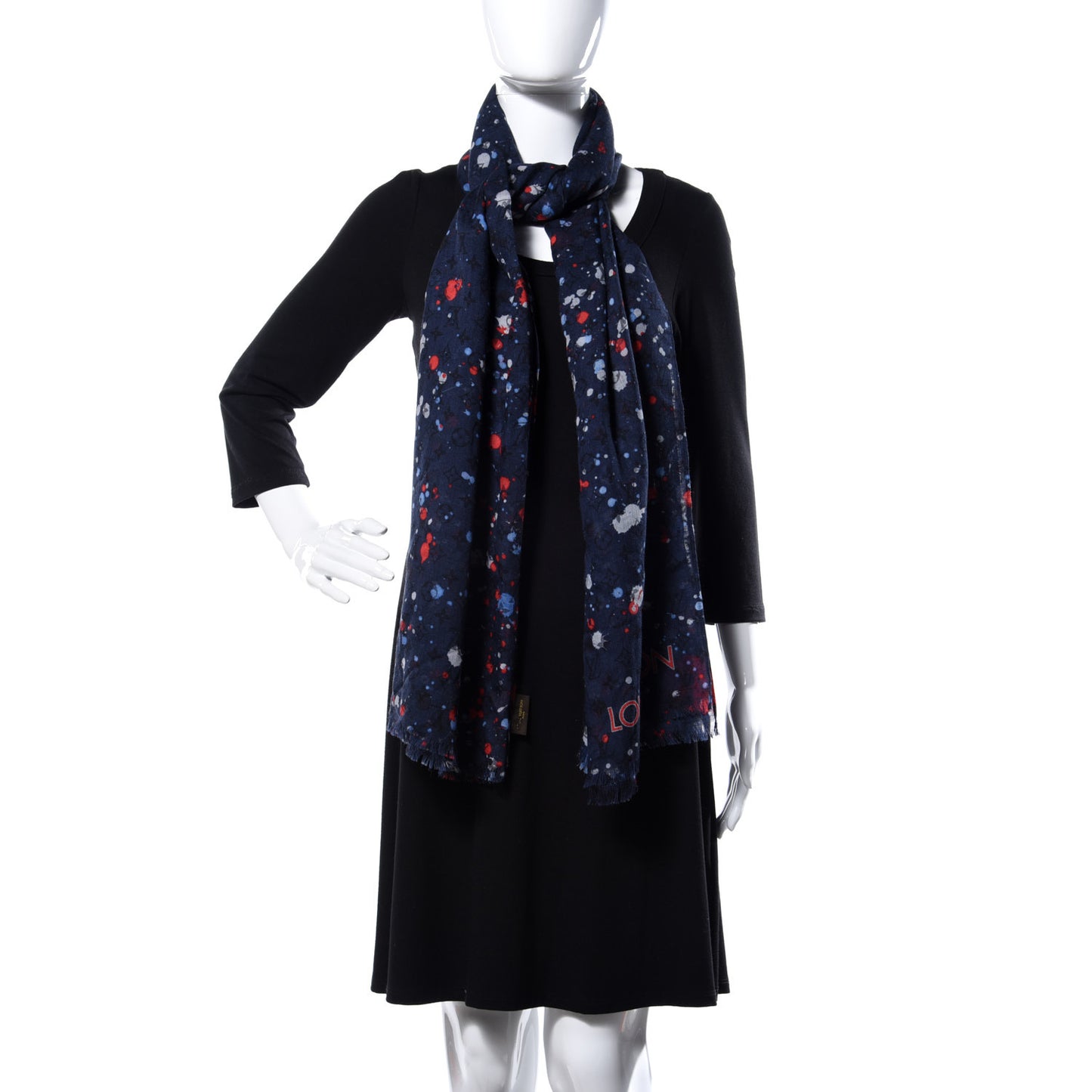 Cashmere Silk Scarf Navy
