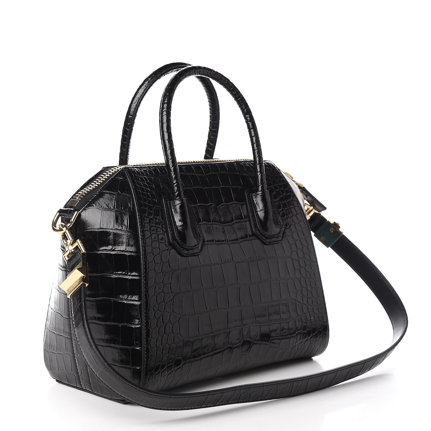 Givenchy Calfskin Crocodile Embossed Small Antigona Black 2 of 9