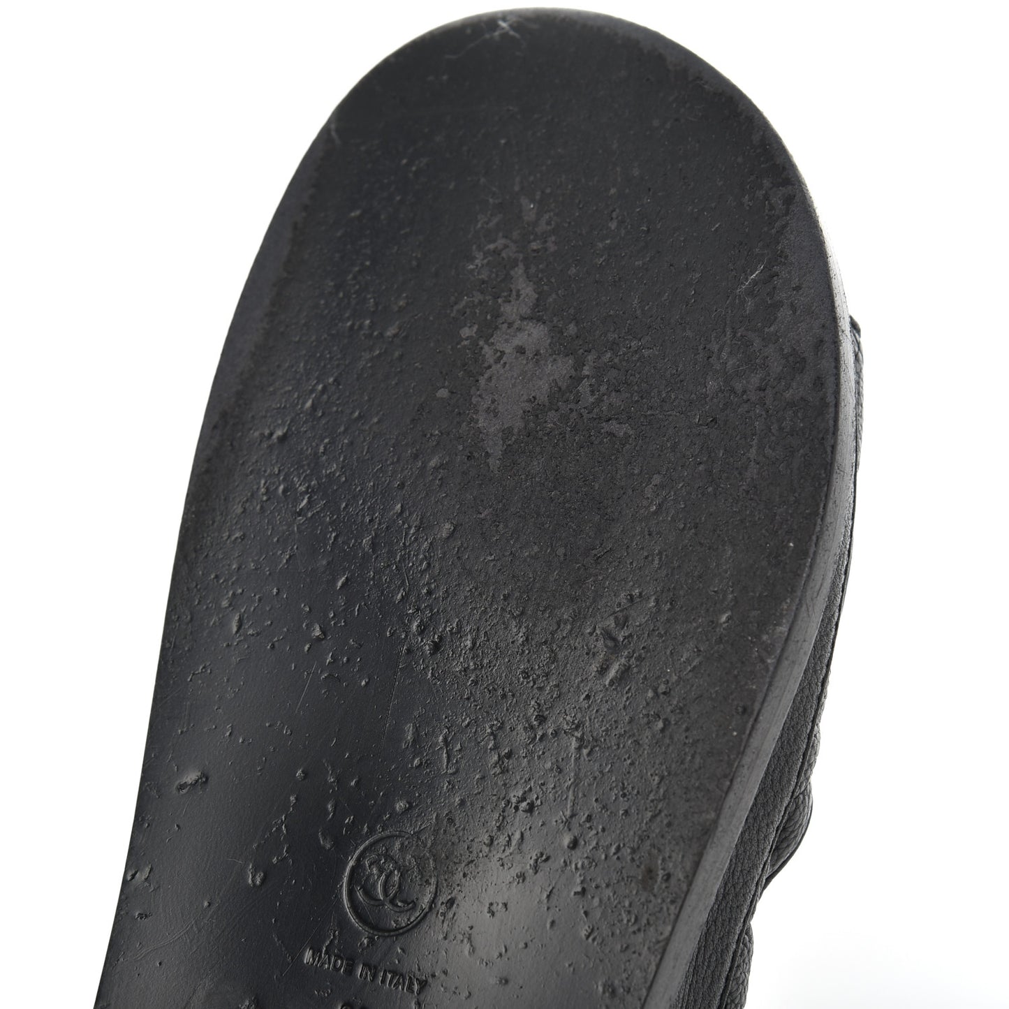 Grained Calfskin Velcro Dad Sandals 38 Black