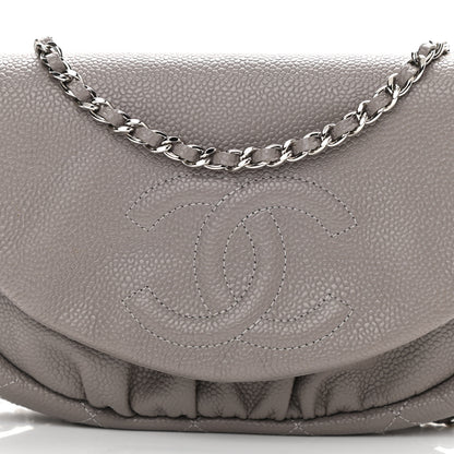 Chanel Caviar Half Moon Wallet On Chain WOC Light Grey 9 of 11