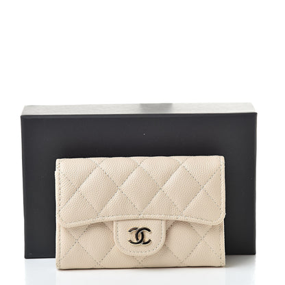 Chanel Caviar Quilted Card Holder Wallet Beige 9 of 9