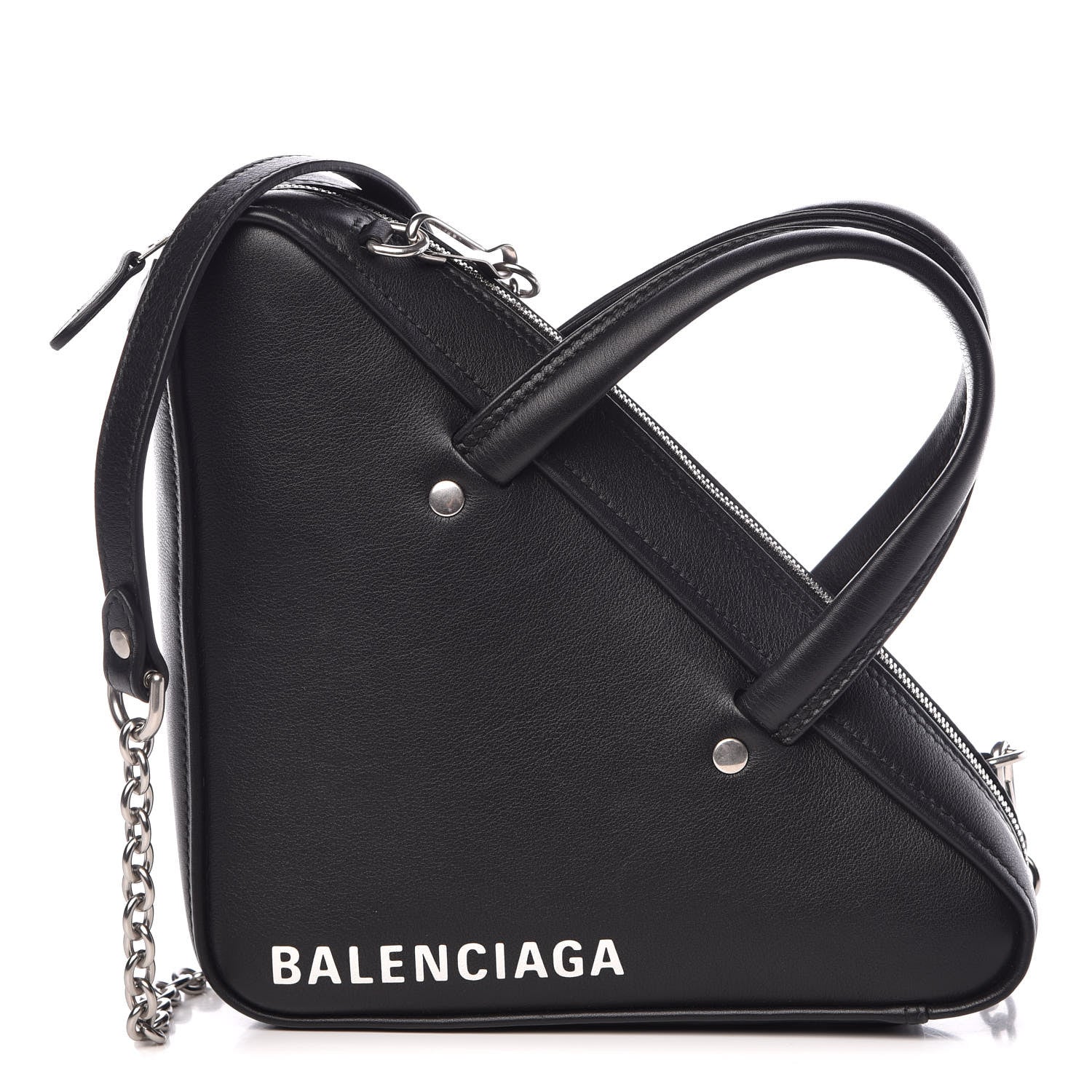 Balenciaga Calfskin XS Triangle Chain Duffle Black 1 of 7
