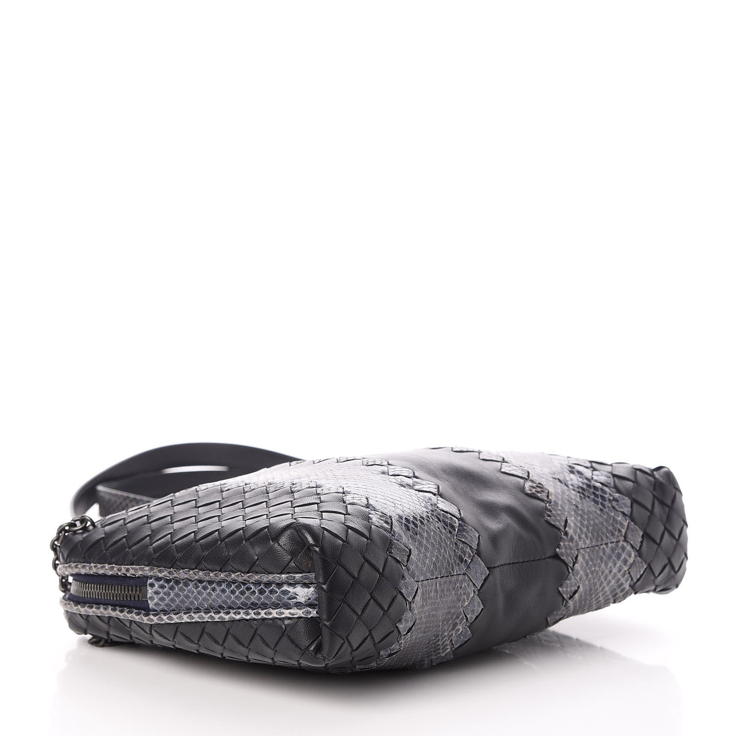 Bottega Veneta Nappa Intrecciato Ayers Crossbody Pillow Messenger Grey 4 of 17