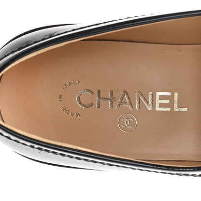 Chanel Shiny Calfskin Logo Loafers 39.5 Black 8 of 10