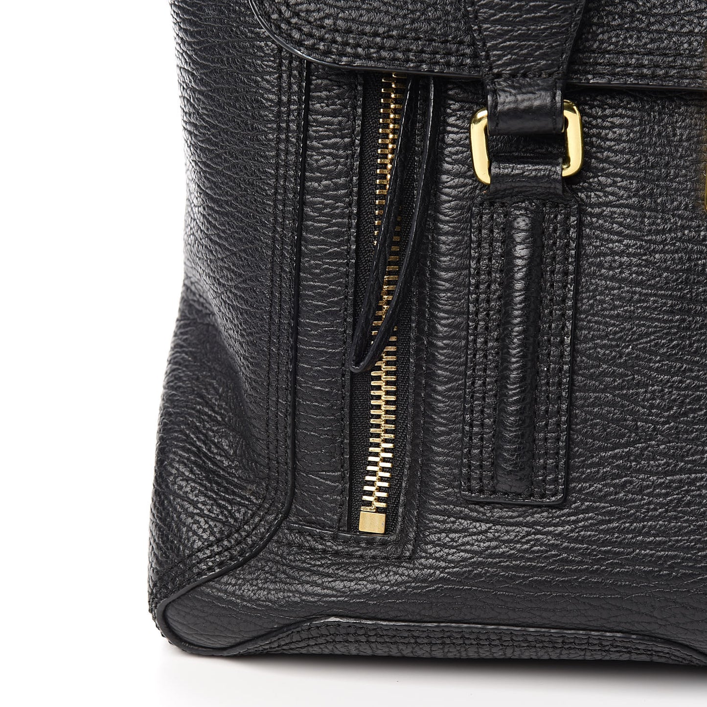 3.1 Textured Calfskin Medium Pashli Satchel Black