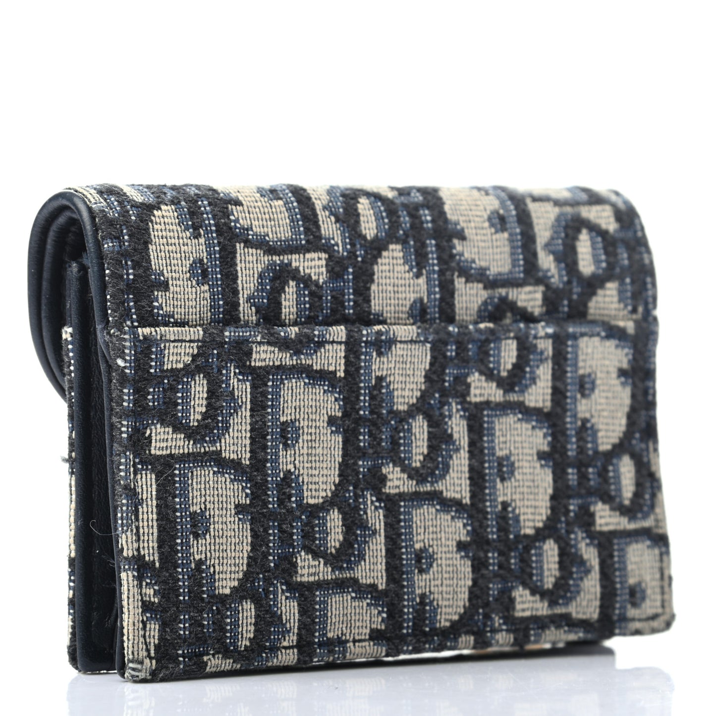 Oblique Saddle Card Holder Blue