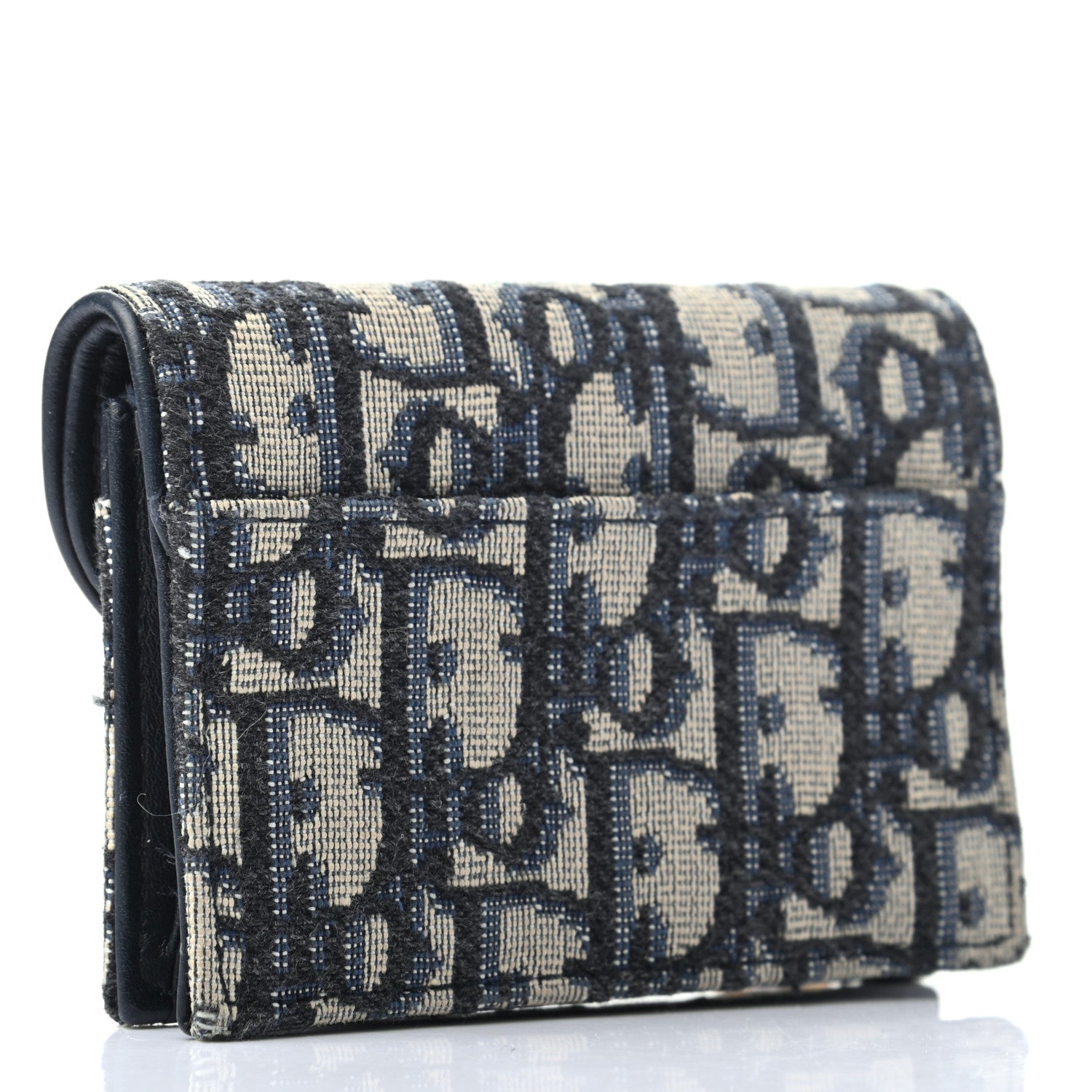 Christian Dior Oblique Saddle Card Holder Blue 3 of 8