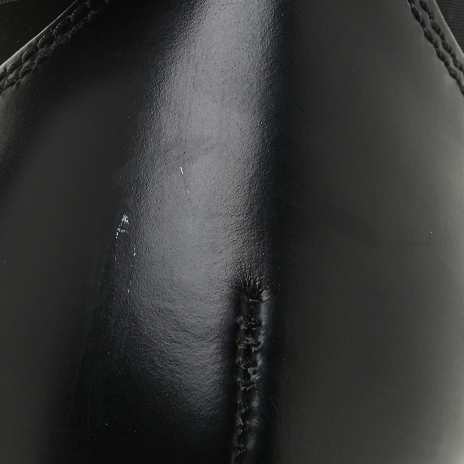 Prada Spazzolato Rois Nylon Metal Triangle Logo Monolith Pouch Pocket 55mm Boots 38 Black 18 of 19