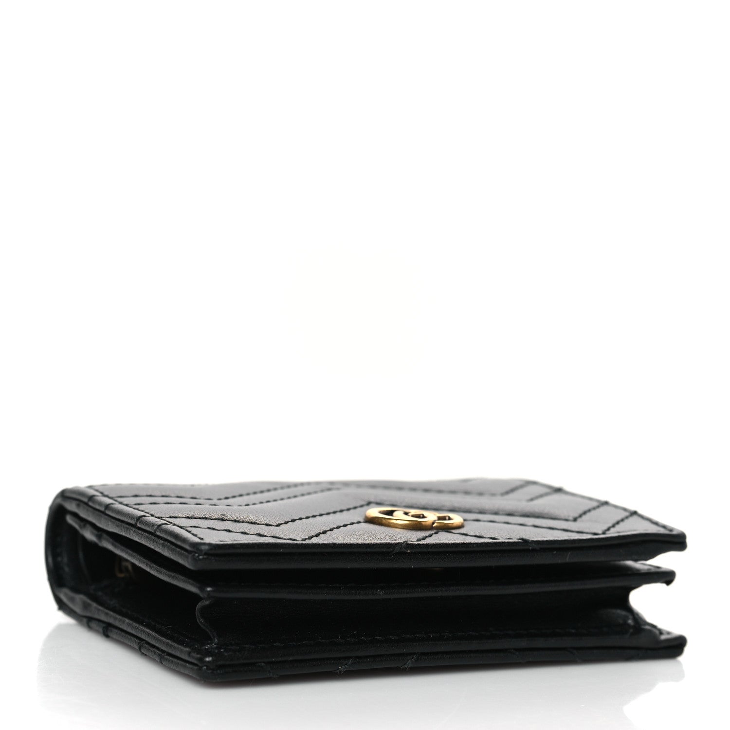 Gucci Calfskin Matelasse GG Marmont Card Case Wallet Black 4 of 7
