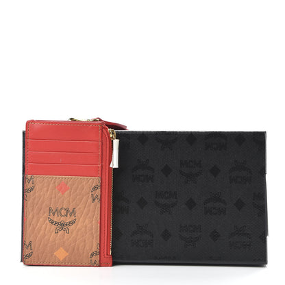 MCM Skyoptic Visetos Mini Lanyard Card Case Holder Spectrum Diamond Cognac Red 7 of 7