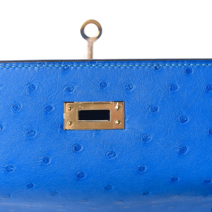 Hermes Ostrich Kelly Sellier 25 Bleuet 32 of 40
