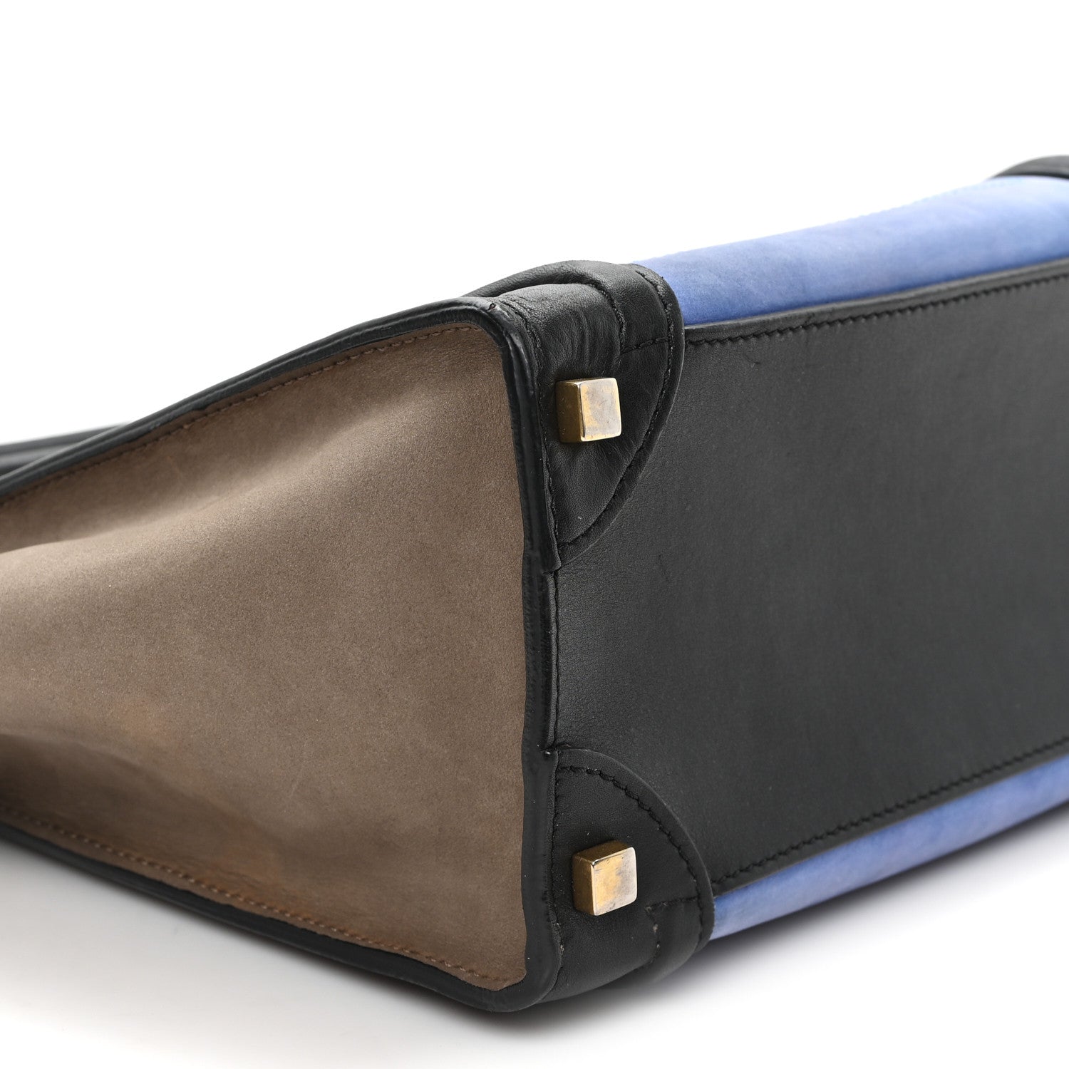 Celine Calfskin Nubuck Suede Micro Tri-Color Luggage Porcelain 7 of 9