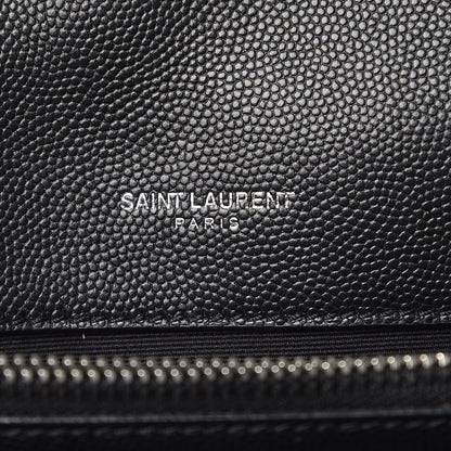 Saint Laurent Grain De Poudre Medium West Hollywood Monogram Fold-Over Black 6 of 9