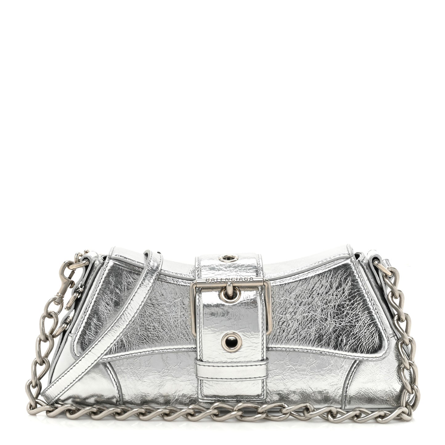 Smooth Metallic Calfskin Small Lindsay Shoulder Bag Silver