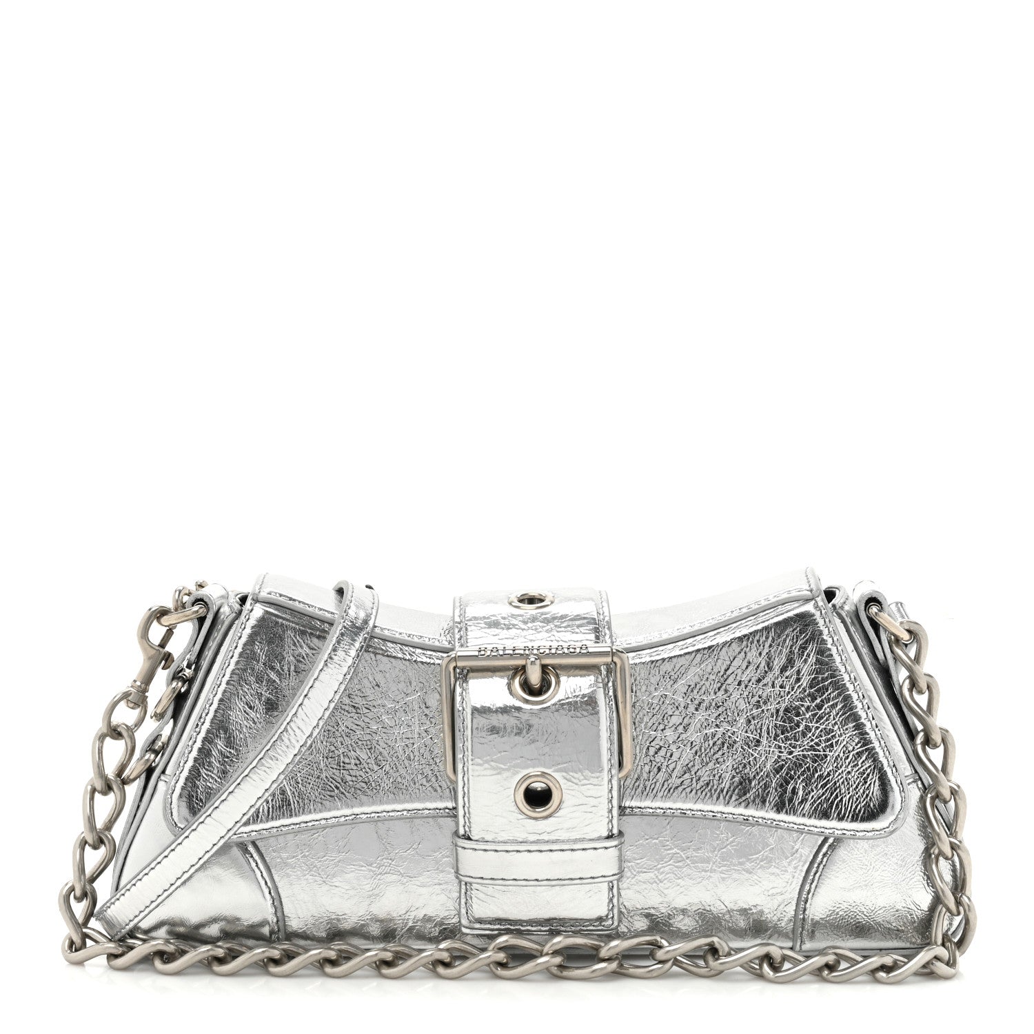 Balenciaga Smooth Metallic Calfskin Small Lindsay Shoulder Bag Silver 1 of 9