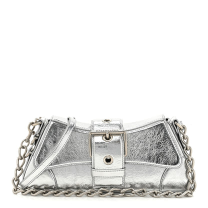 Balenciaga Smooth Metallic Calfskin Small Lindsay Shoulder Bag Silver 1 of 9
