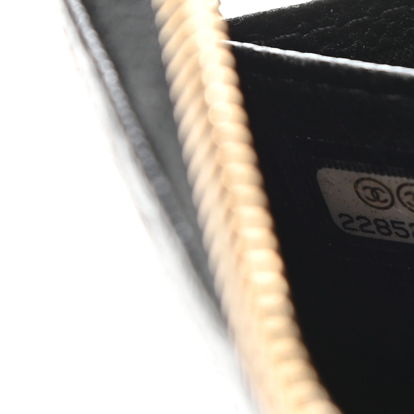 Caviar Camellia Embossed Large Zip Around Gusset Wallet Black
