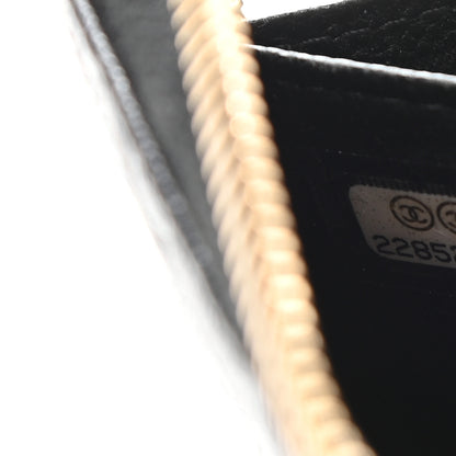 Chanel Caviar Camellia Embossed Large Zip Around Gusset Wallet Black 8 of 9