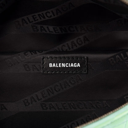 Balenciaga Shiny Calfskin Crocodile Embossed XXS Souvenir Belt Bag Green 7 of 11
