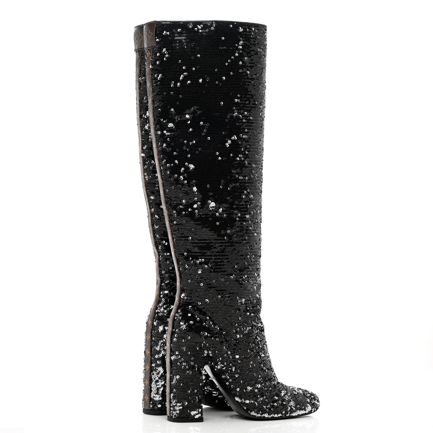 Sequin Donna High Boots 37 Black