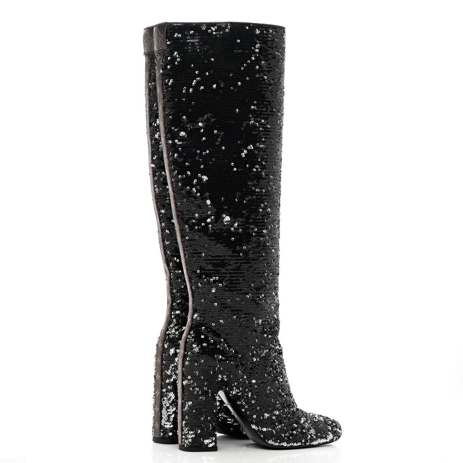 Louis Vuitton Sequin Donna High Boots 37 Black 4 of 9