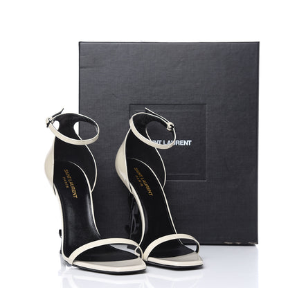 Saint Laurent Patent Calfskin Opyum Sandals 39.5 Neutro 9 of 9