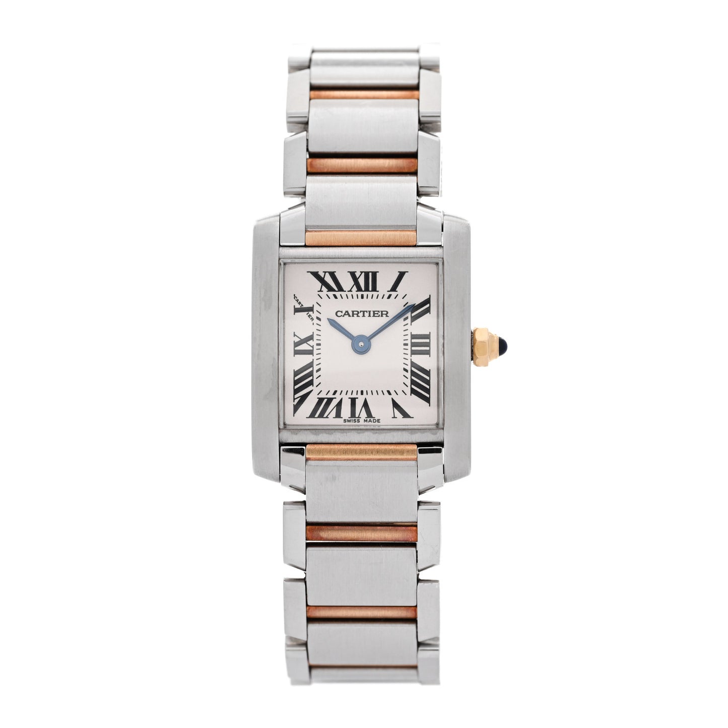 Stainless Steel 18K Yellow Gold 20mm Tank Francaise Quartz Watch