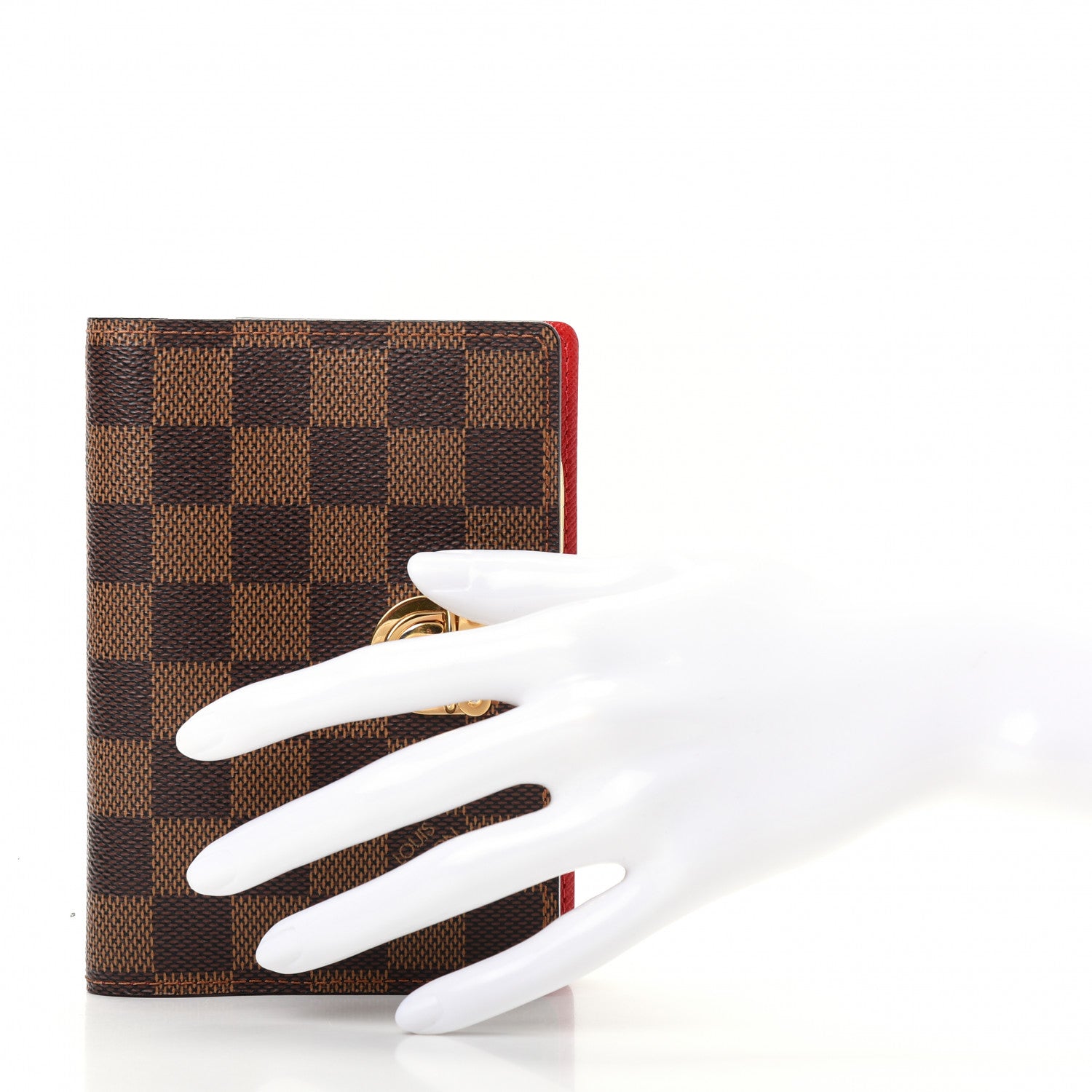 Louis Vuitton Damier Ebene Koala Small Ring Agenda Cover Red 2 of 7