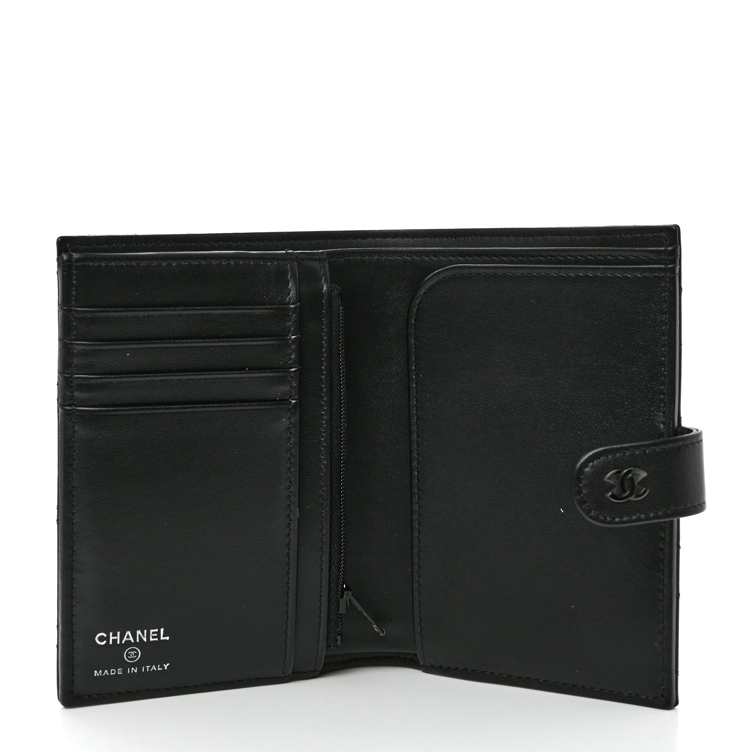 Chanel Grained Calfskin Quilted passport Holder Wallet So Black 5 of 8
