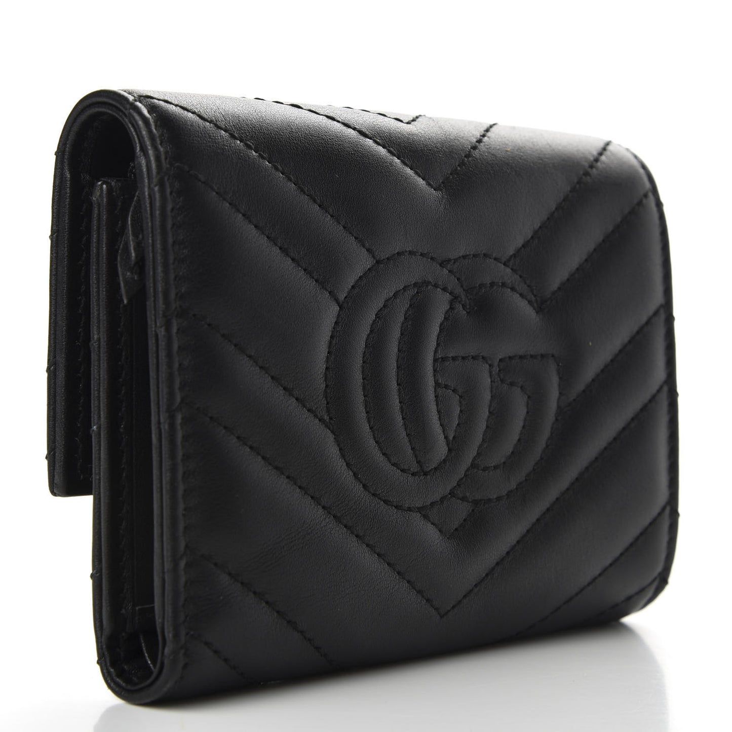 Calfskin Matelasse GG Marmont Wallet Black