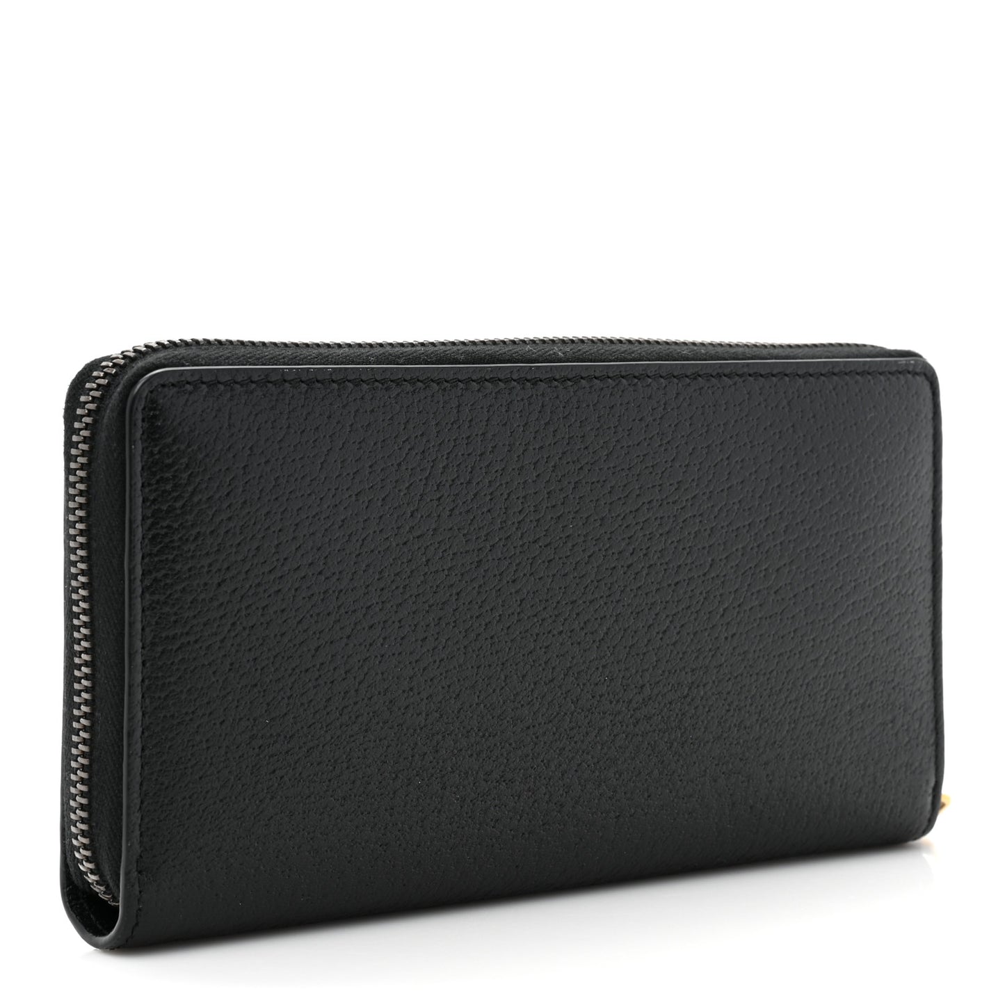 Dollar Calfskin Boar Effect GG Marmont Zip Around Wallet Black