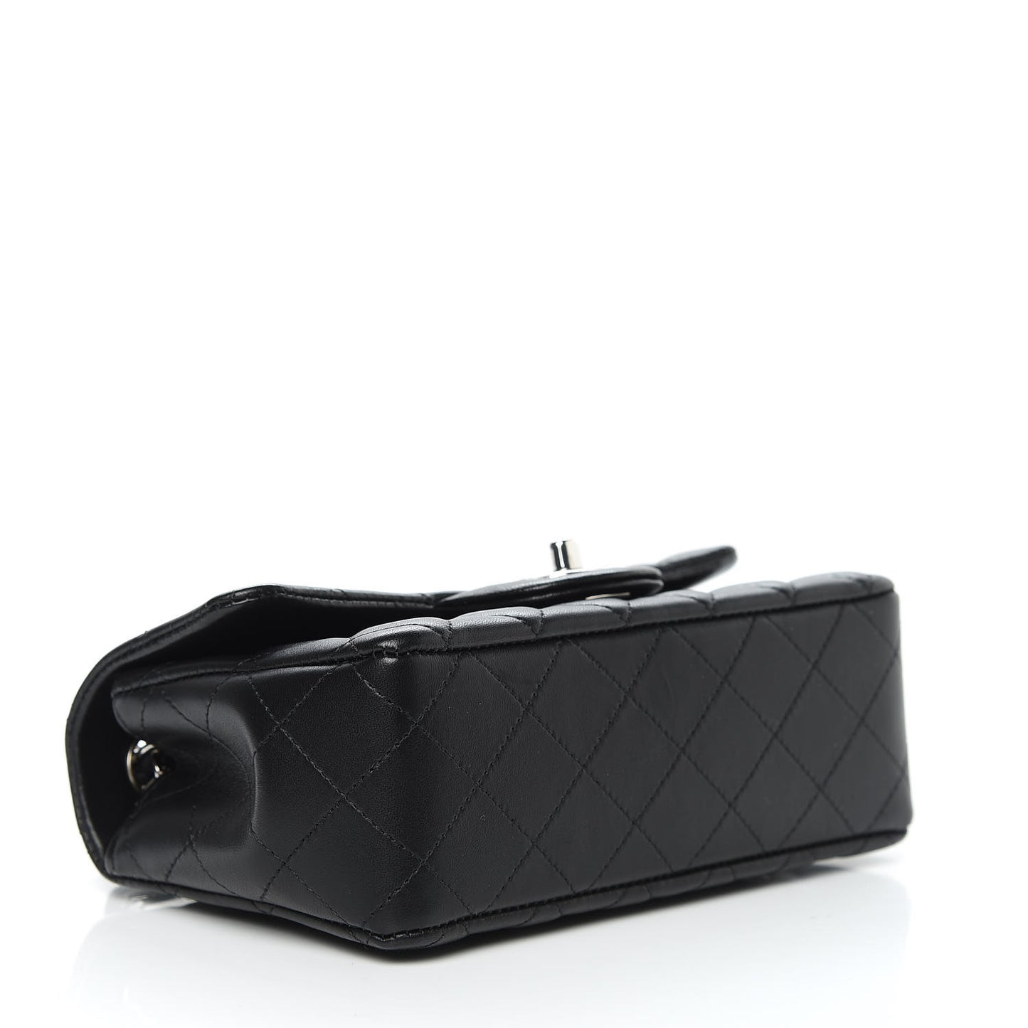 Lambskin Quilted Mini Rectangular Flap Black