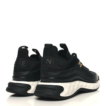 Chanel Velvet Calfskin Mixed Fibers CC Sneakers 39 Black 4 of 8