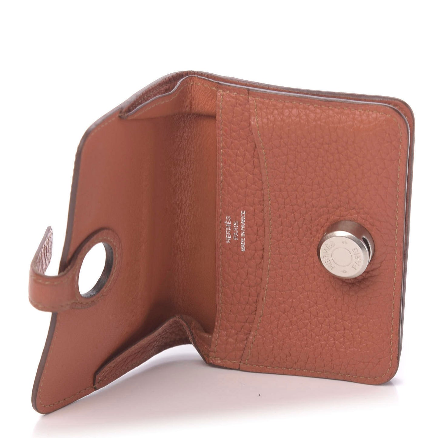 Taurillon Clemence Dogon Card Case Rose Thè