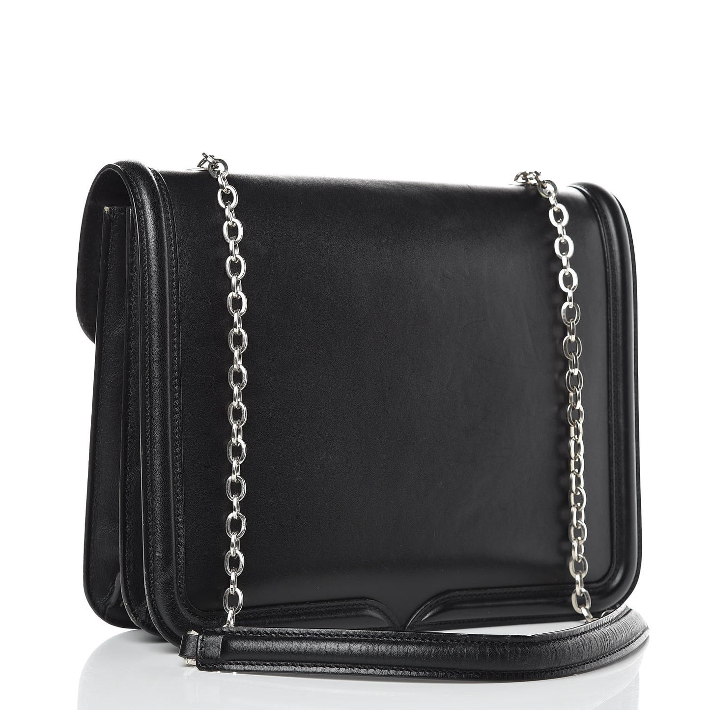 Calfskin Heroine Chain Satchel Black