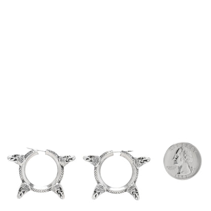 Gucci Sterling Silver Anger Forest Eagle Hoop Earrings 2 of 5