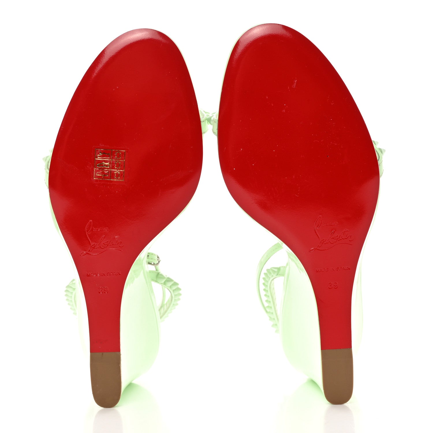Christian Louboutin Patent Calfskin So Me Spike 85 Wedge Sandals 39 Studio Green 6 of 17