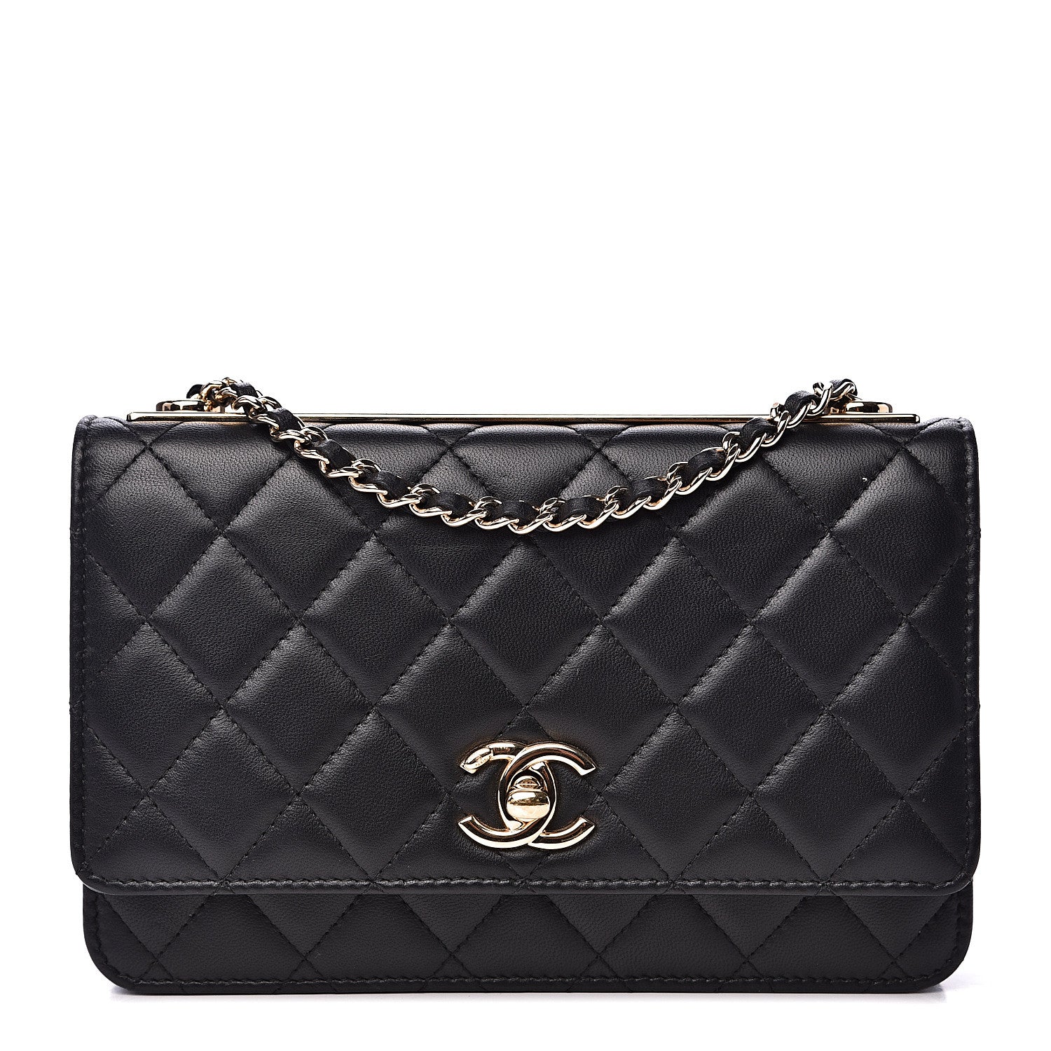 Chanel Lambskin Quilted Trendy CC Wallet On Chain WOC Black 1 of 15