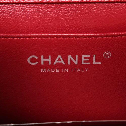 Chanel Caviar Quilted Clutch With Chain Flap Red 9 of 10