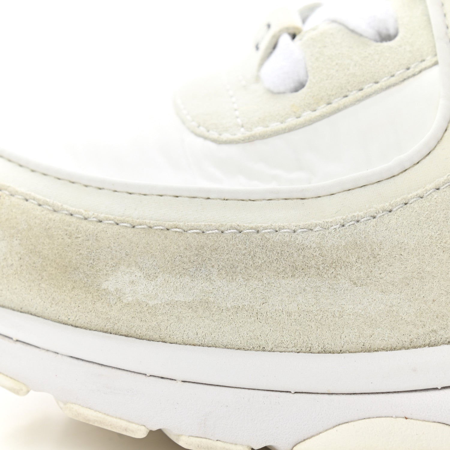 Chanel Suede Calfskin Fabric CC Sneakers 39 White 9 of 9