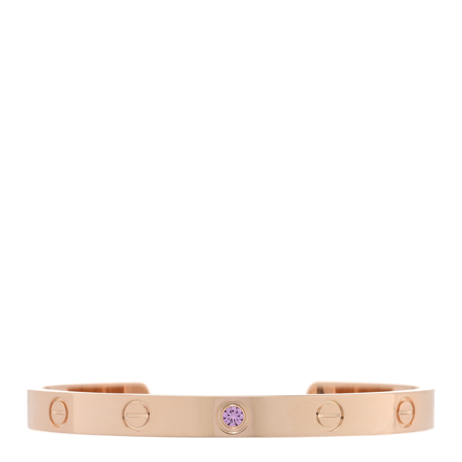 Cartier 18K Pink Gold Pink Sapphire LOVE Cuff Bracelet 17 1 of 3