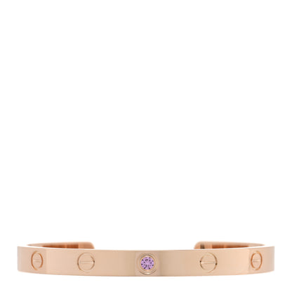 Cartier 18K Pink Gold Pink Sapphire LOVE Cuff Bracelet 17 1 of 3