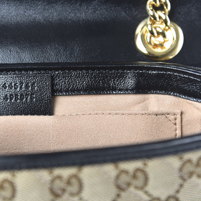 Gucci Monogram Matelasse Diagonal Mini GG Marmont Shoulder Bag Beige Black 9 of 10
